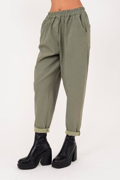 Park Moda 8594 Jogger Gabardine Pants with Elastic Waist