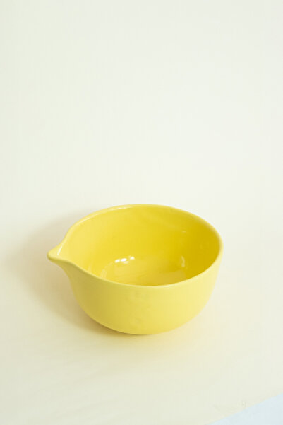 Beige & Stone Ceramic Bright Yellow Matcha Bowl and Whisk Holder Set