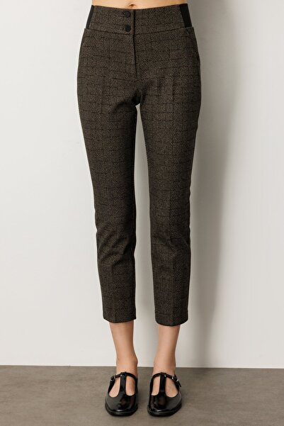 Ekol Herringbone Patterned Skinny Leg Trousers 1101-26K