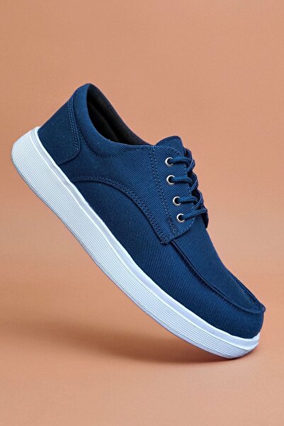 SİHİRLİ AYAKKABI +7 CM Boy Uzatan Gizli Topuk Lacivert Titan Erkek Ultra Hafi...