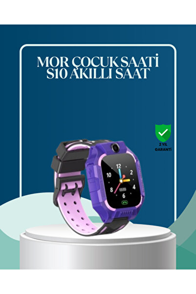 UCUZTEKNO S10 Mor Çocuk Takip Saati Elektronik Bariyer ve Sesli Mesaj Destekli