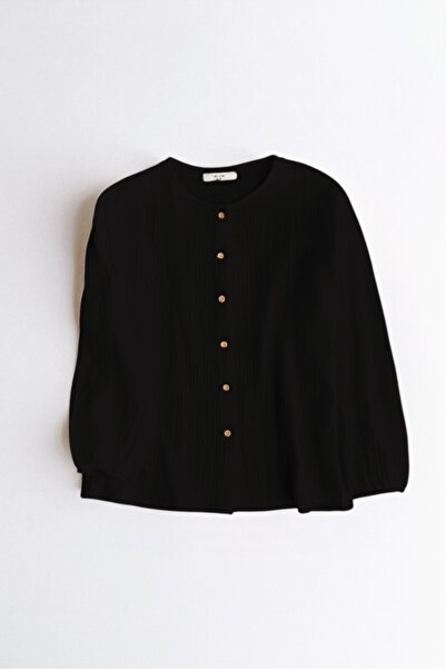 Beju be قميص من الموسلين بأزرار خشبية