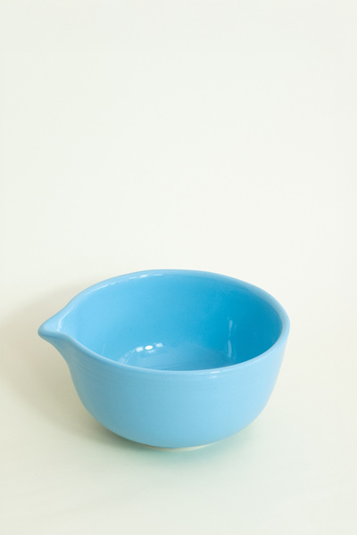 Beige & Stone Ceramic Glossy Blue Matcha Bowl and Whisk Holder Set