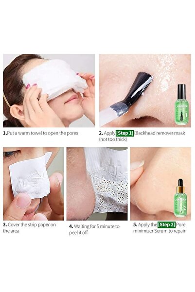 LANBENA Set Curatare Pori, LANBENA, 2-in-1, Curatare Profunda, pentru Puncte Negre, Acnee, cu Ceai Verde, Se