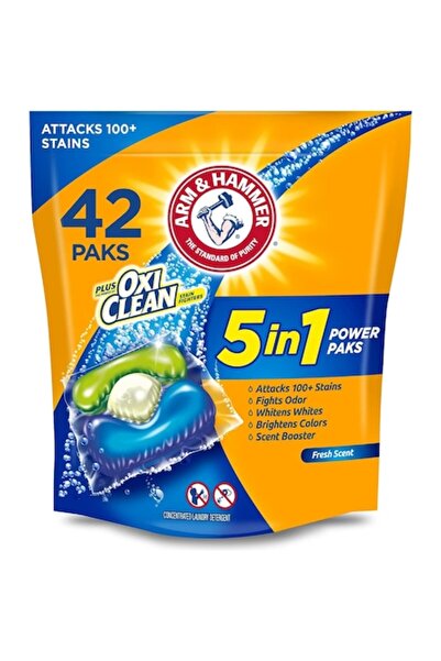 Arm&Hammer Detergent Rufe, Arm & Hammer, Oxi Clean, 5-in-1, Curatare Eficienta cu Bicarbonat de Sodiu, 42 buc