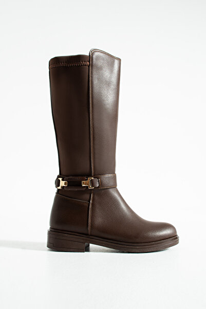 Neva'nın Butiği Loe Women's Full-Length Boots with Buckle Details