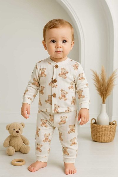 Tosyalı Burak Bebe Children's Cotton Combed Pajama Set 1/4 Year Old