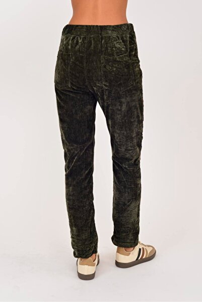 Park Moda 21993 Velvet Pants with Elastic Waist