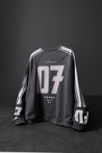 Slatra Men's Smoked 07 Champions Printed Oversize Sweatshirt