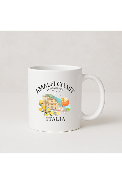 MODA كوب بورسلين هدية مطبوع عليه ساحل أمالفي الإيطالي