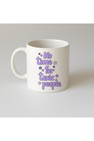 MODA كوب هدية من البورسلين مطبوع عليه No Time For Toxic Relationship