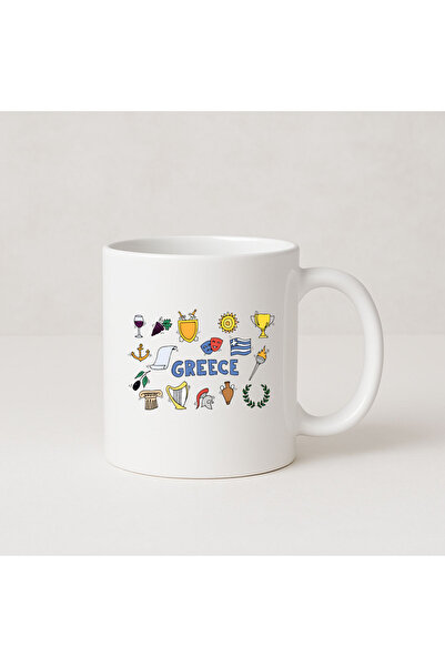 MODA كوب بورسلين هدية مطبوع عليه اليونان اليونانية