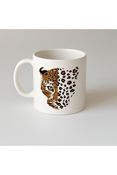 MODA كوب بورسلين هدية بطبعة الفهد