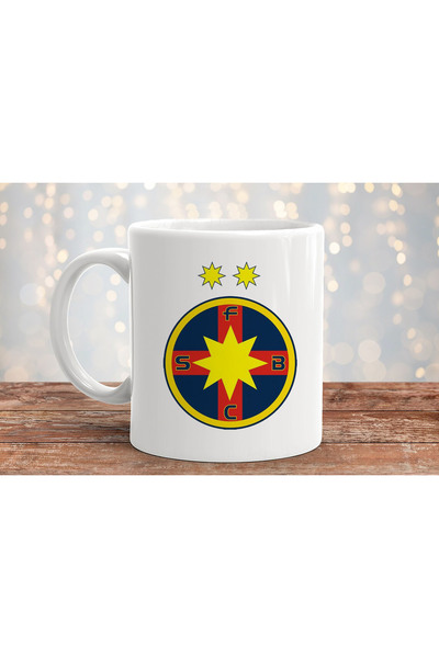 MODA Steaua Bucharest Fcsb Fotbal Club Printed Gift Porcelain Mug Cup