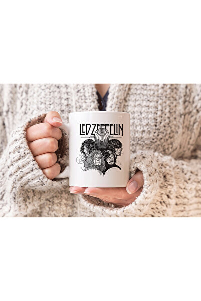 MODA كوب بورسلين مطبوع عليه فرقة موسيقى ليد زيبلين