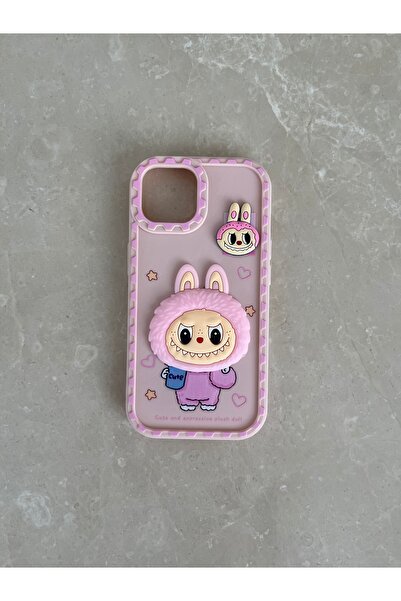 Mia İphone 13 ve İphone 14 Uyumlu Labubu Desenli Kabartmalı Kılıf