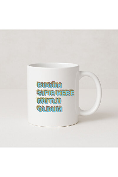 MODA كوب بورسلين هدية مطبوع عليه Zero Never Happier Today