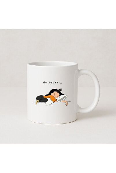 MODA كوب بورسلين مطبوع عليه هدية