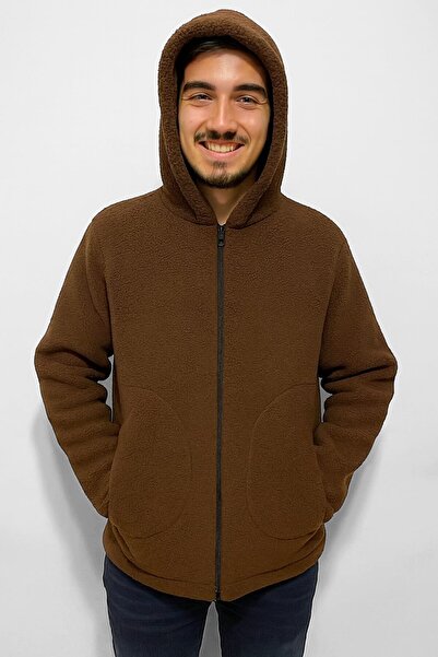 MİLAYS LİFE HOME COLLECTİON سترة رجالية من ويلسوفت مع جيوب وقلنسوة وسحاب