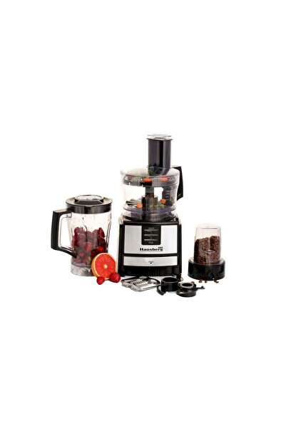 Hausberg Robot de bucatarie 3 in 1 HB7522NG , macinare, taiere, framantare si tocare, 600 W, Negru, multifunc