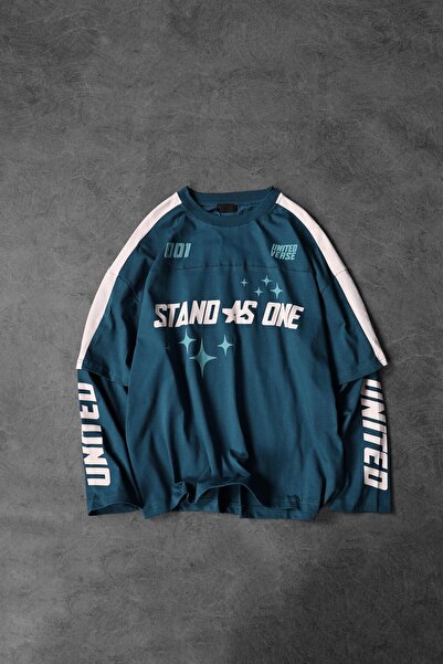 Slatra Men's Petrol Stand as One Oversize Sweatshirt