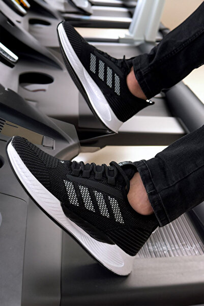 SİHİRLİ AYAKKABI +7 CM Boy Uzatan Gizli Topuk Siyah Beyaz Boost Desenli Erkek...