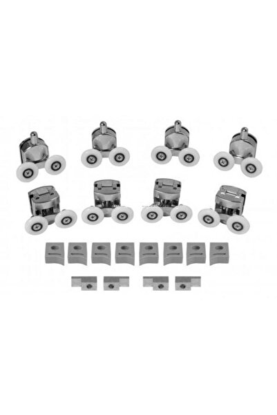 AZİM Duşakabin için parlak krom kaplamalı alt ve üst kapak makarası seti duşakabin tekerleği seti