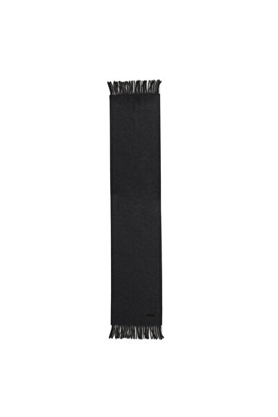 Love Moschino LOVE MOSCHINO UNISEX SCARF, BLACK, WITH LOGO, MERINOS WOOL, THIN, GIFT BOX INCLUDED