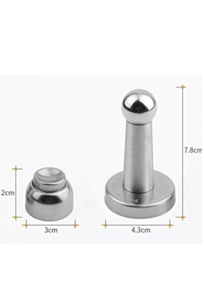Marelli 1 ADET 8 cm Güçlü Mıknatıslı Kapı Tamponu Kapı Tutucu Stoper (Mobilya Kapı Arkası-Vidalı-Metal)