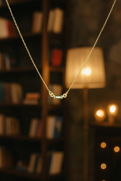 Soleildor 925 ayar Orijinal Gümüş Kişiye Özel Baget Gümüş Kolye