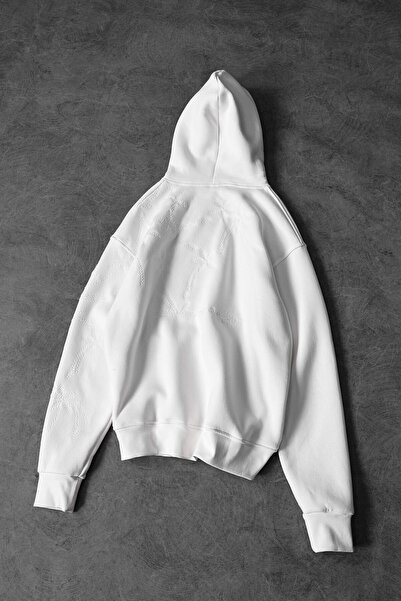 Slatra Ανδρικό φούτερ με κουκούλα με κέντημα με λευκή φοίνικα