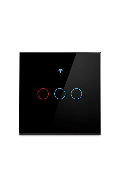 Choice5 مفتاح ذكي ثلاثي الأزرار أسود اللون من Tuya بتقنية WiFi، متوافق مع Ale...