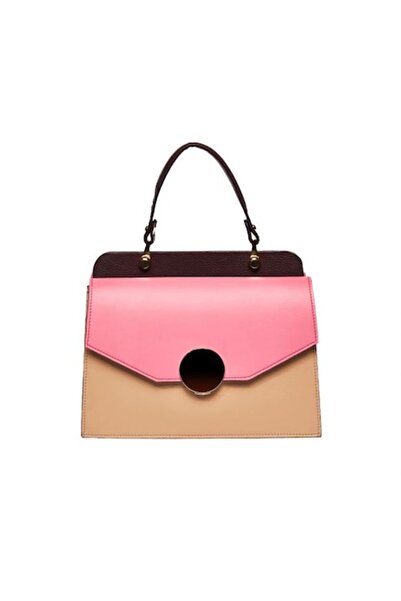 ANNA FELLINI Geanta dama piele, ANNA FELLINI, Felicia, roz capuccino, 26x12x2...