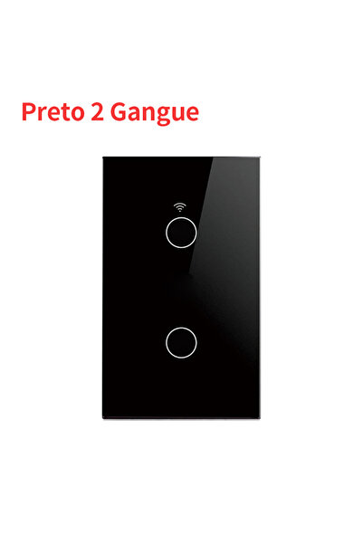 Choice5 مفتاح حائط ذكي يعمل باللمس من نوع GGBEE ثنائي الفتحات باللون الأسود م...