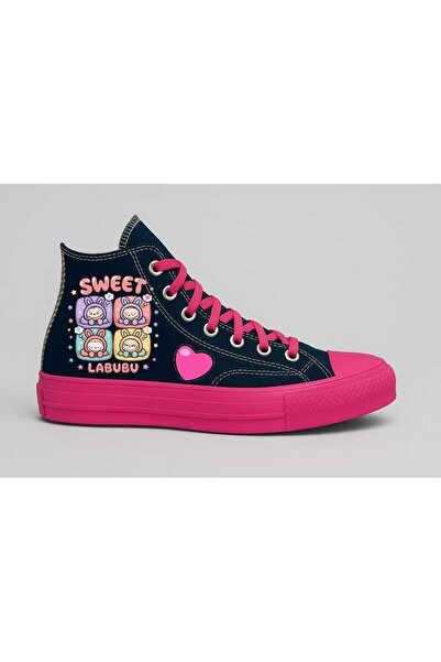 ECCAdesing Sweet Lalbubuu Printed Black Pink Sole Girls' Sports Shoes