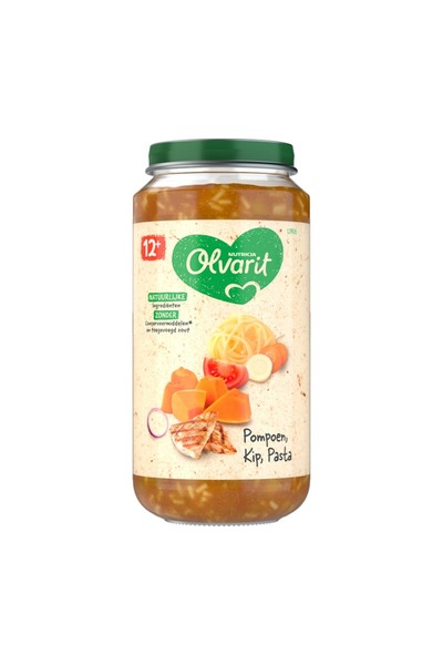 Olvarit mancare pentru bebelusi Paste, pui si dovleac 12+ luni, 250g
