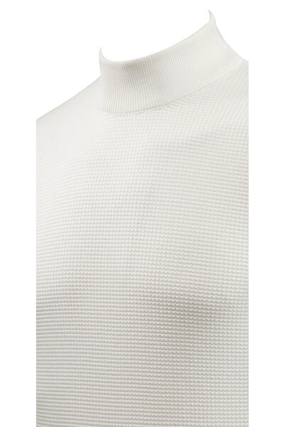 Çizgi Triko Ανδρικό πουλόβερ με φερμουάρ, πλεκτό με ανάγλυφο πλέγμα, μονόχρωμο κλασικό κομμένο