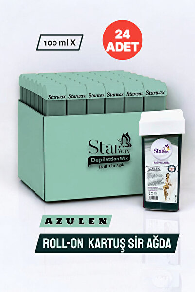 STARWAX Roll On Kartuş Sir Ağda Azulen | Hassas Ciltler İçin Özel | 24'lü Profesyonel Paket