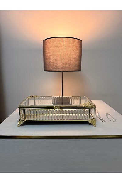 THE LİNSE Dekoratif Safir Cam Aynalı Söz Nişan Takı Çikolata Kutusu