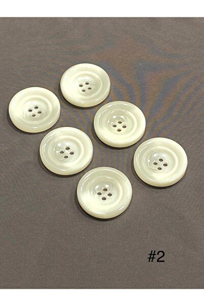 karantuhafiye Kaban Hırka Düğmesi Büyük Boy / Kırık Beyaz / 6 lı set / #2