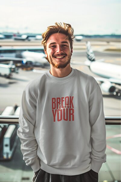 ArtYus BREAK YOUR Πολύχρωμο φούτερ με λαιμόκοψη με τύπωμα