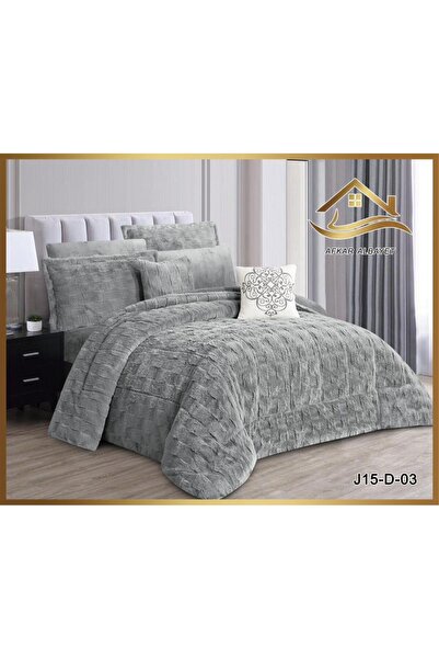 Generic Double Bedspread with Velvet and Fur – 8 Pieces