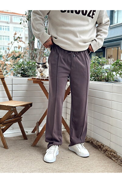 manch collection Modal Kumaş Baggy Pantolon Kahverengi