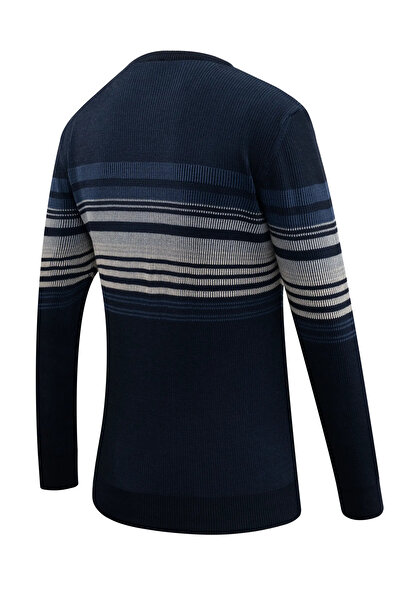 Çizgi Triko Чоловічий светр з круглим вирізом, трикотаж, класичний крій, візерунок «Селонік»