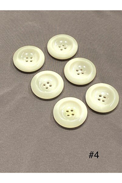 karantuhafiye Kaban Hırka Düğmesi Büyük Boy / Kırık Beyaz / 6 lı set / #4