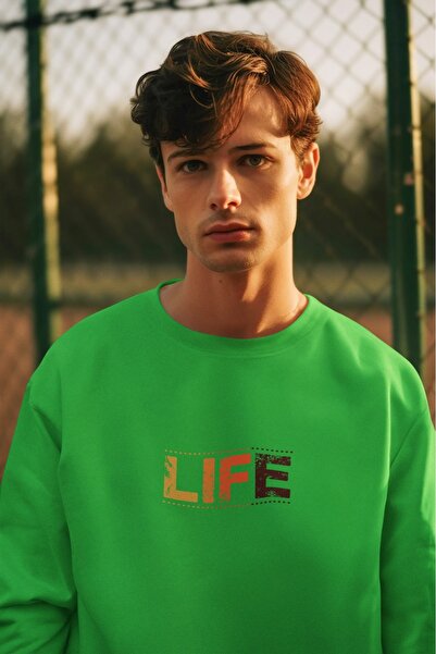 ArtYus Φούτερ LIFE2 Πολύχρωμο με λαιμόκοψη με τύπωμα ποδηλάτων