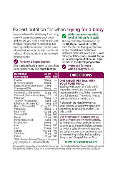 Vitabiotics PREGNACARE CONCEPTION TABLETS 30"S"