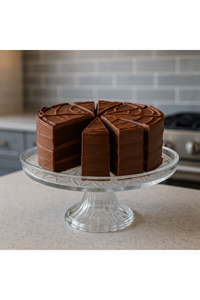 package home Clear Glass Cake Stand - Elegantly Designed Dessert and Cake Serving Base