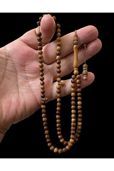 Trikala سبحة صلاة مصنوعة بعناية من خشب الكوكا، قطعة تذكارية، 99 حبة، 5×5 ملم