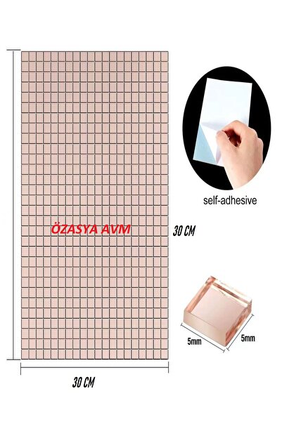 Özasya AVM 1 ADET Dekoratif Ürün Mobilya Fayans Kaplama Aynası Kendinden Yapı...